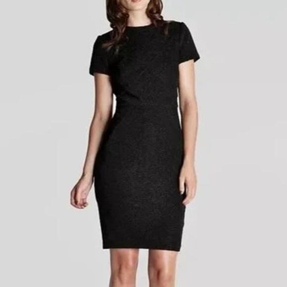 Ted Baker London Nedeli Textured Bodycon Dress Black Short Sleeves‎ Size 4